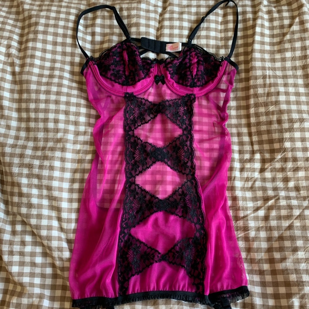 Majenta Mesh Lingerie by Shirley of Hollywood